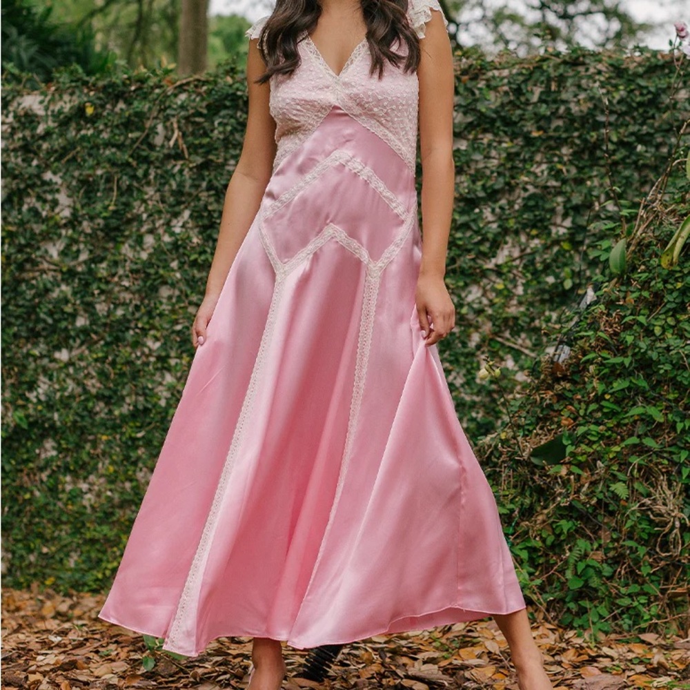 LOVESHACKFANCY Provencia satin Dress